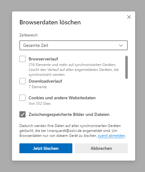 Browserdaten Löschen 3