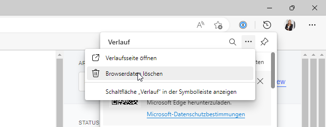 Browserdaten Löschen 2