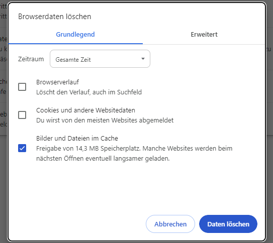 Chrome Browserdaten Löschen 2